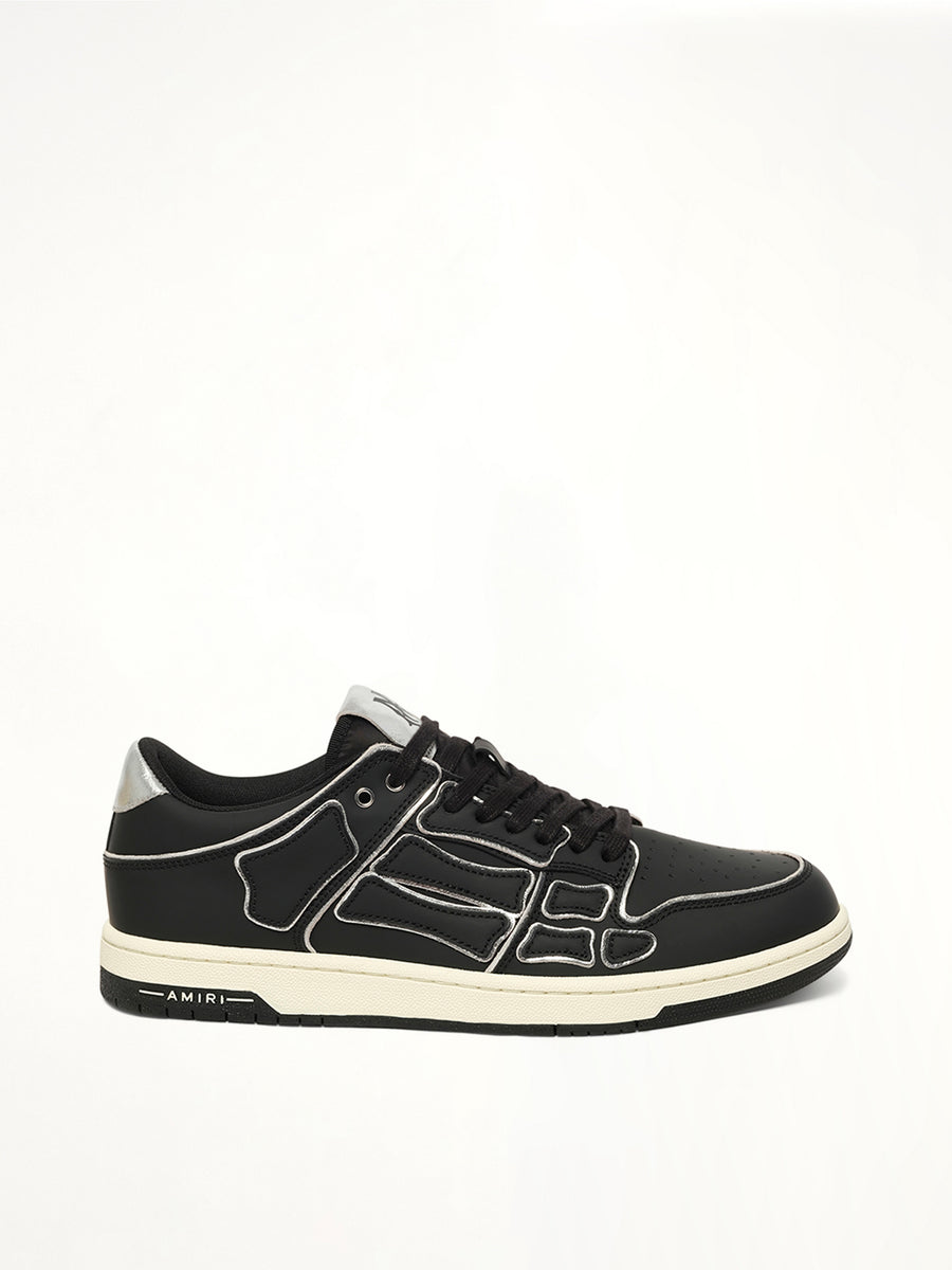 Skel Top Low Contrast Sneaker in Black Side View | AMIRI