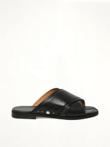 Tabi Numbers Crossed Sandal in Black Side View | MAISON MARGIELA