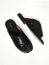 Tabi Numbers Crossed Sandal in Black Top View | MAISON MARGIELA