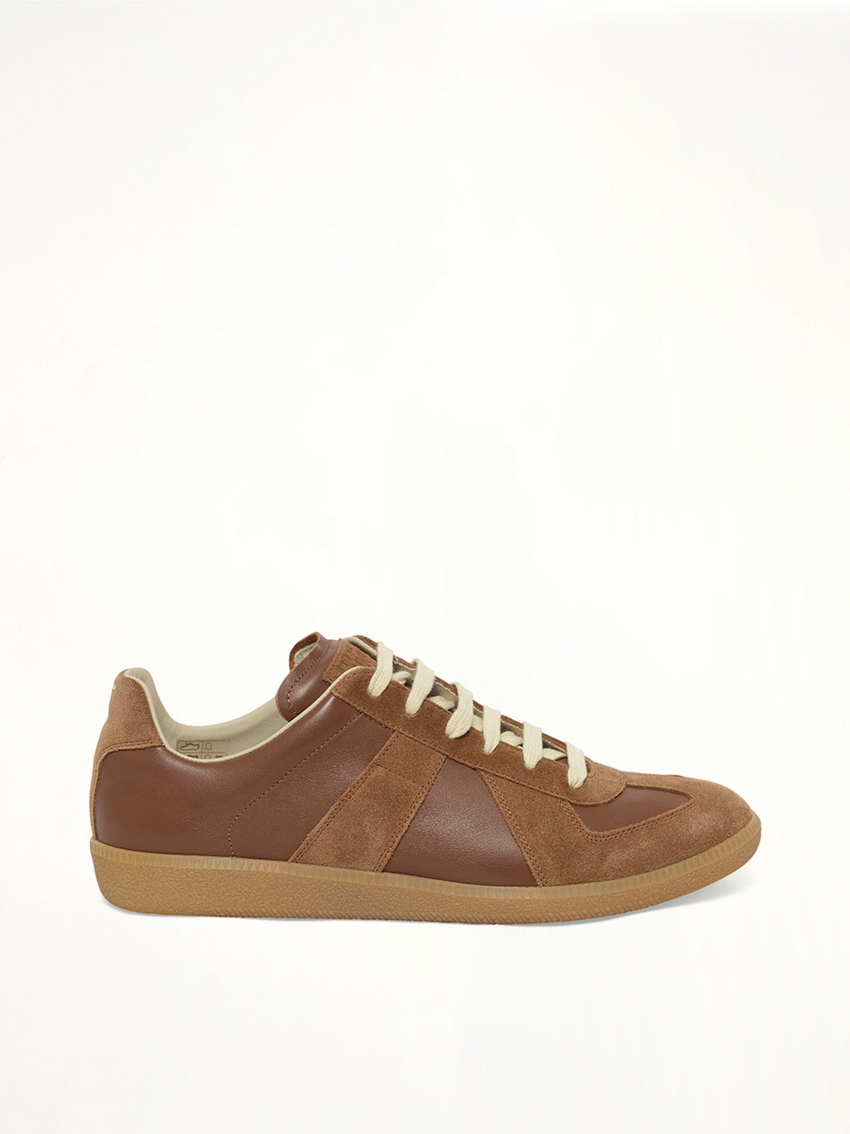 Replica Leather Sneaker in Emperador Side View | MAISON MARGIELA