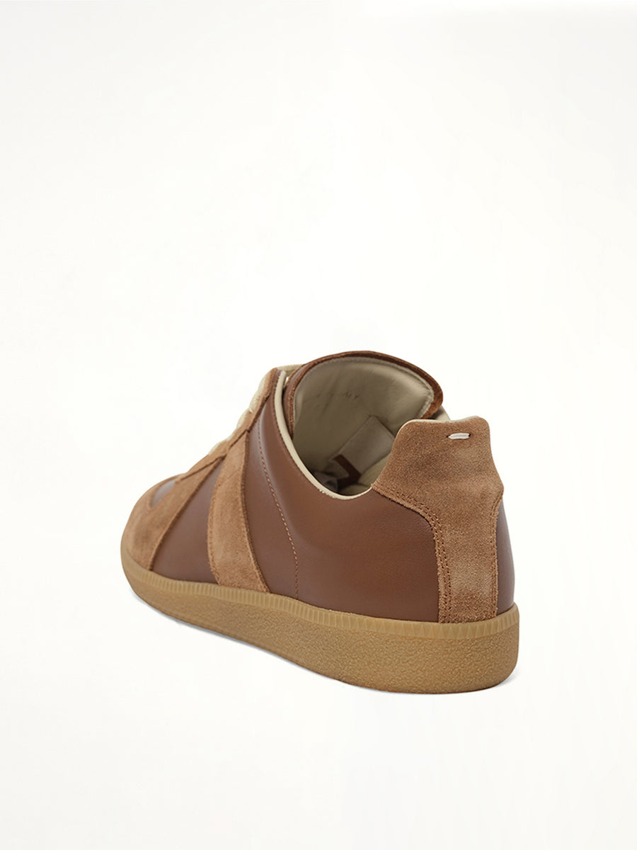 Replica Leather Sneaker in Emperador Back View | MAISON MARGIELA