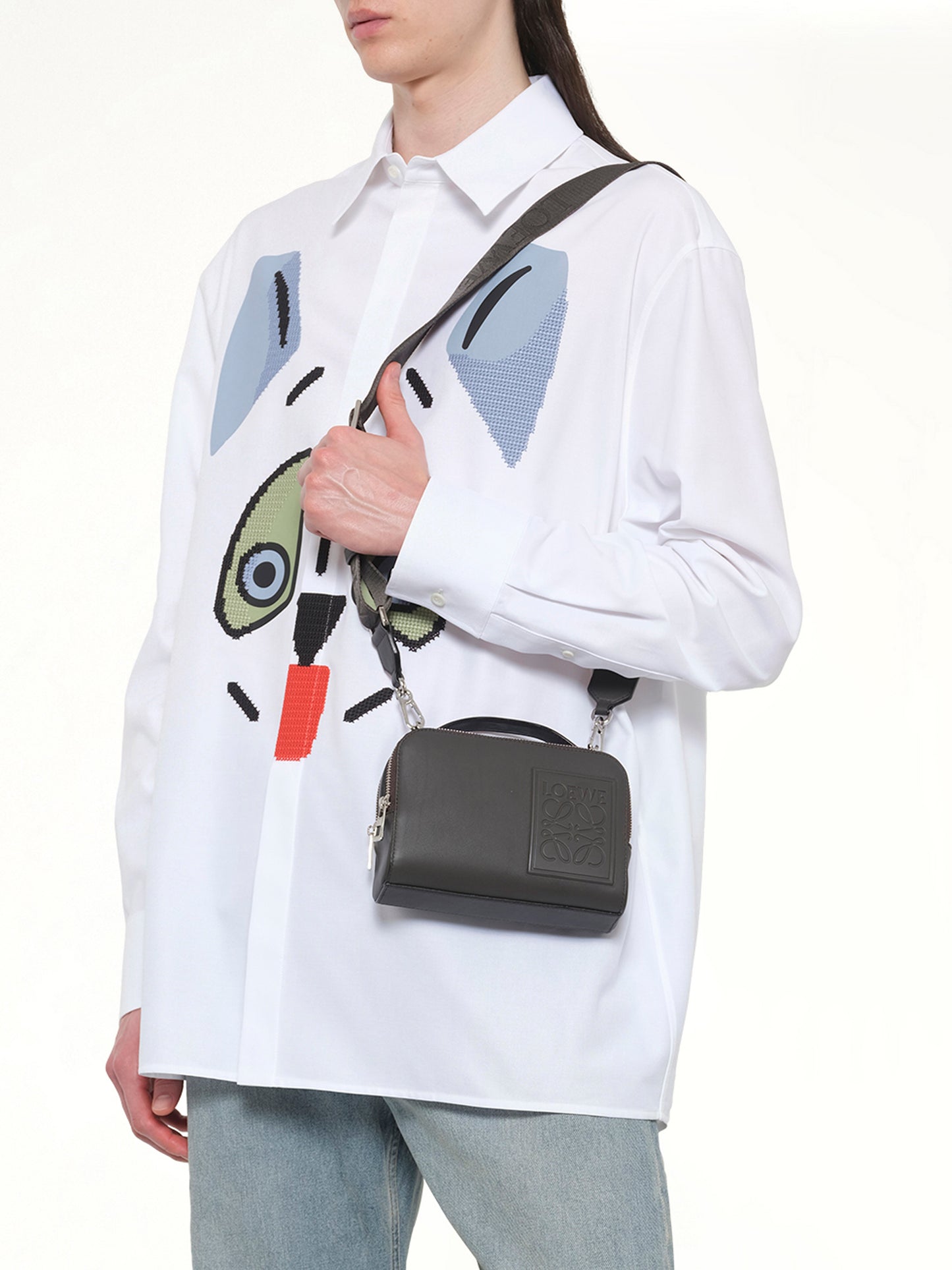 Loewe Patch Camera Bag Mini in Dark Grey