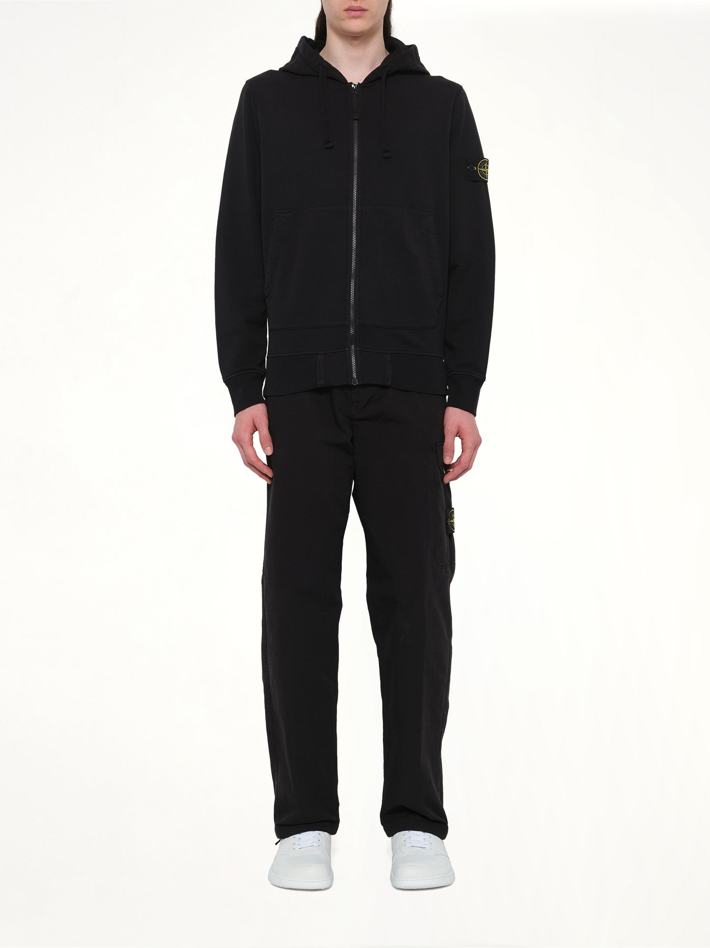 6100061 Cotton Fleece Hoodie in Black