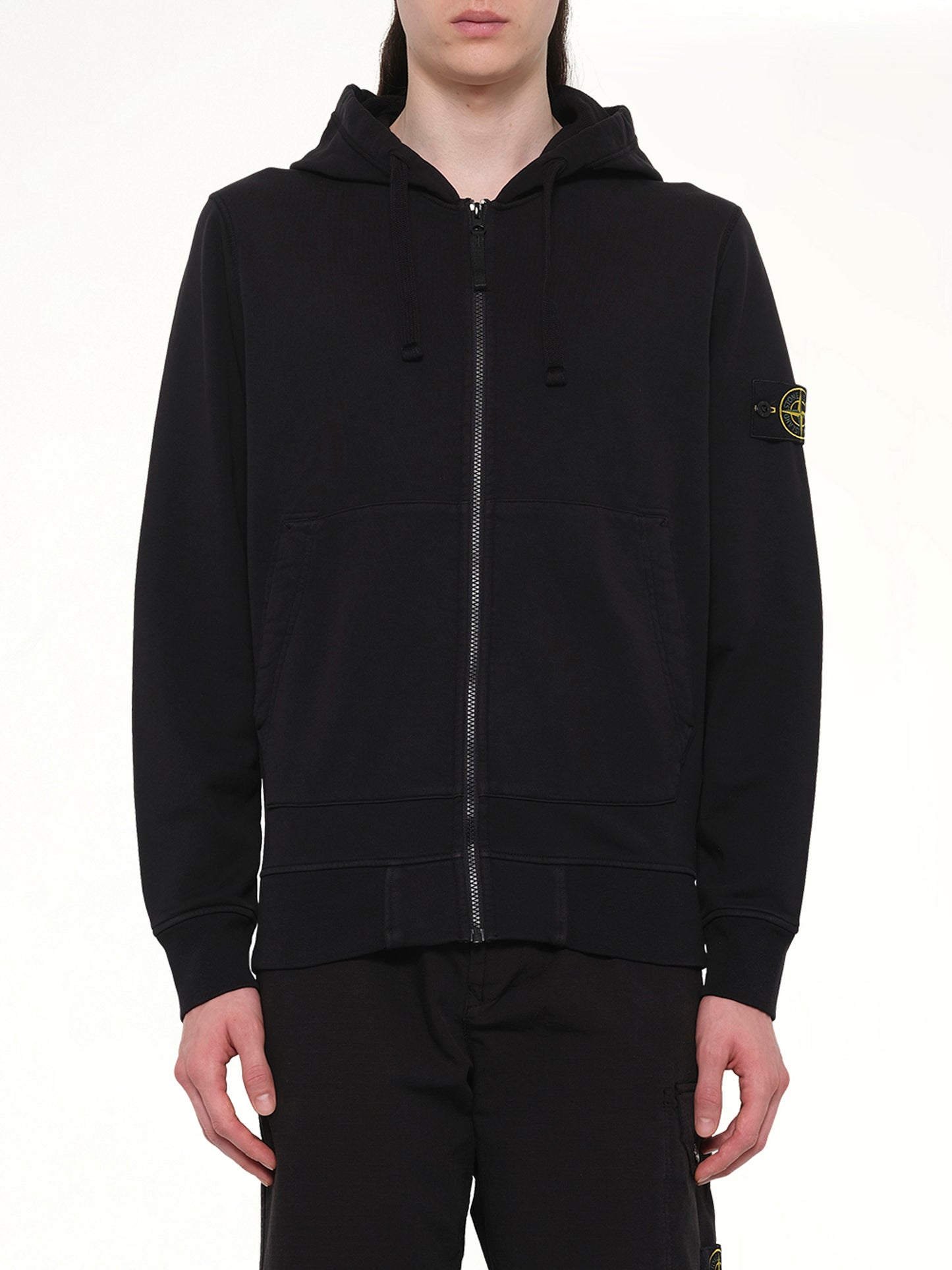6100061 Cotton Fleece Hoodie in Black