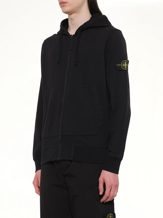 6100061 Cotton Fleece Hoodie in Black
