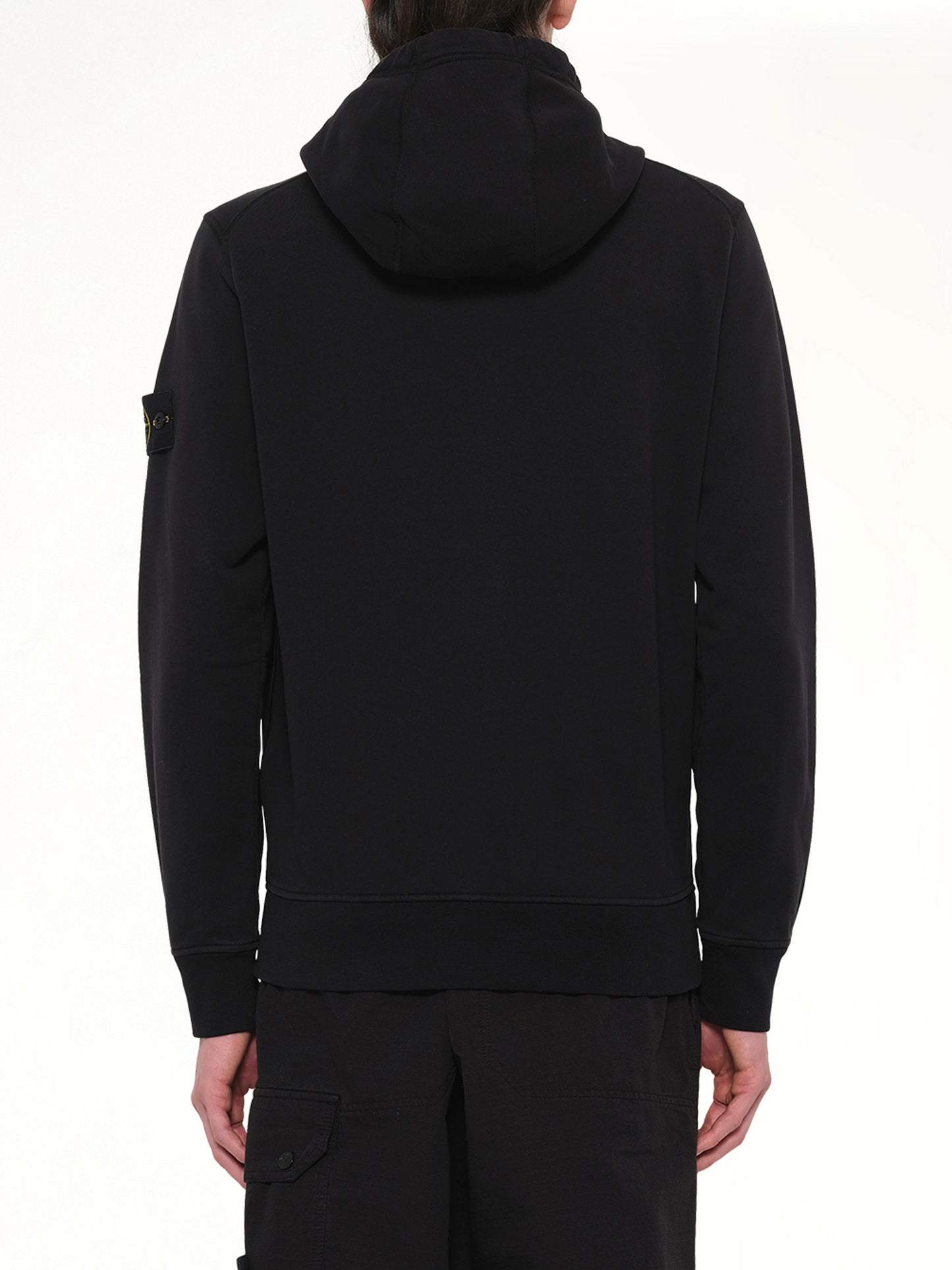 6100061 Cotton Fleece Hoodie in Black