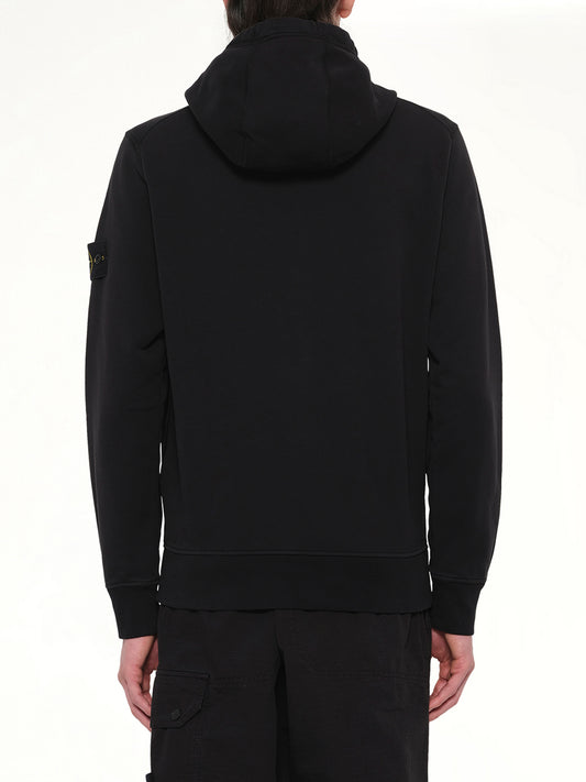 6100061 Cotton Fleece Hoodie in Black