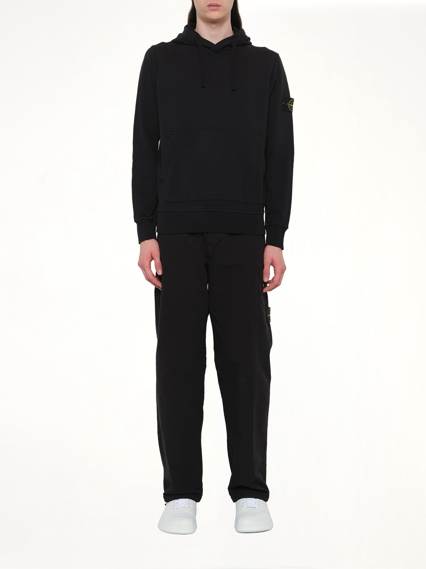 6100062 Cotton Fleece Hoodie in Black