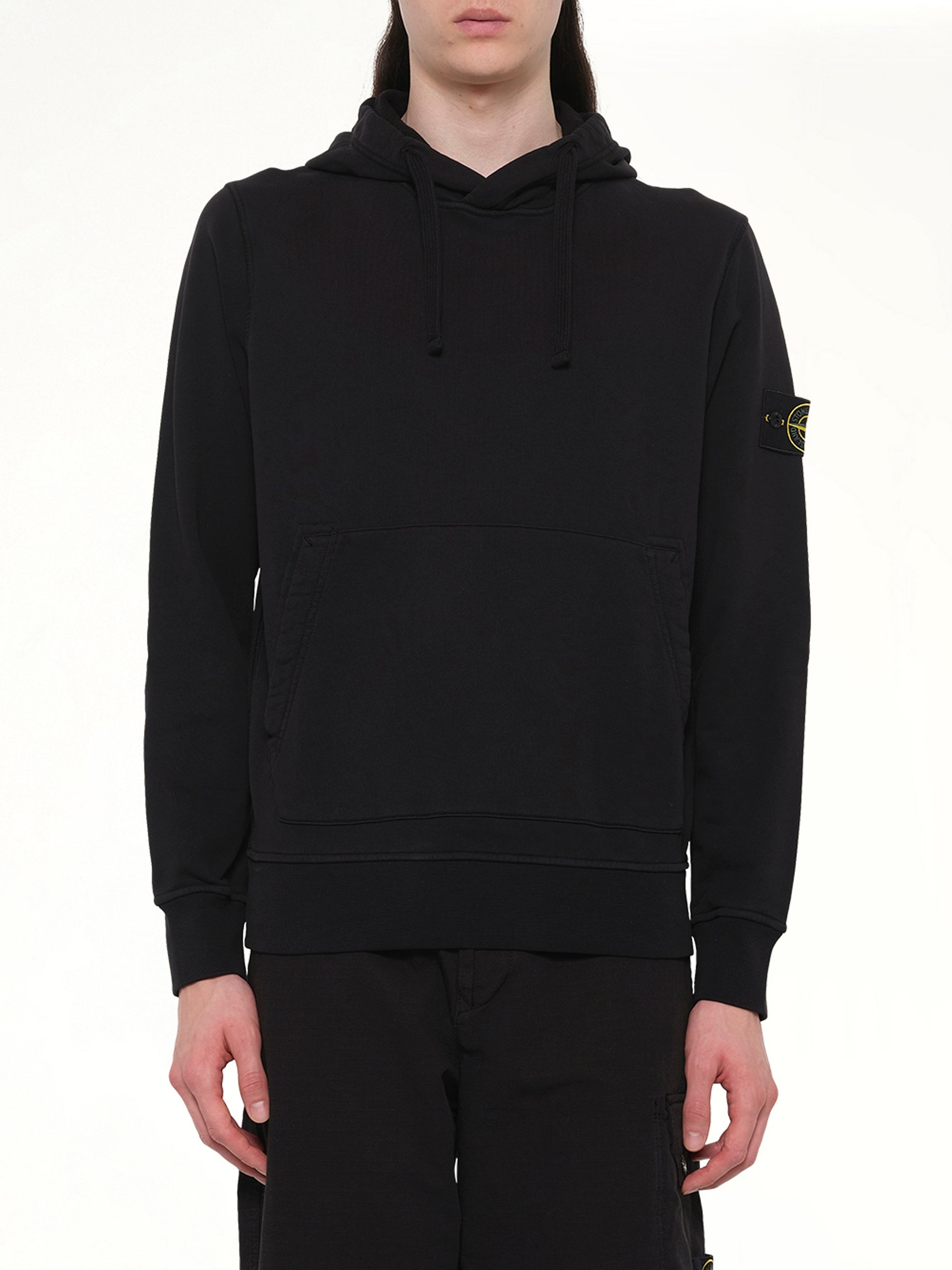 6100062 Cotton Fleece Hoodie in Black