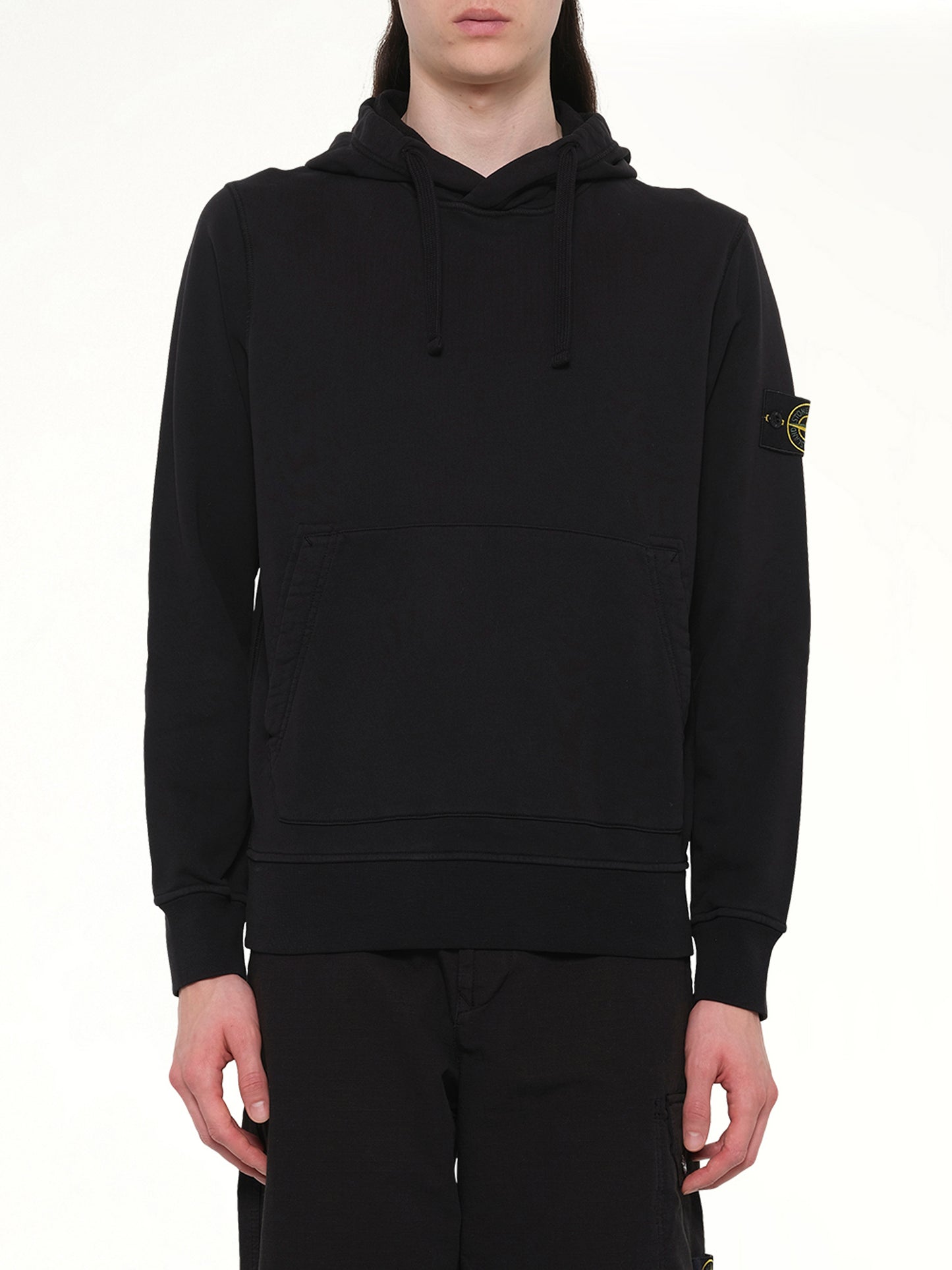 6100062 Cotton Fleece Hoodie in Black
