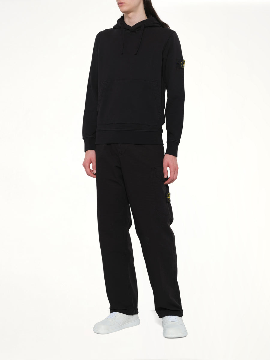 6100062 Cotton Fleece Hoodie in Black