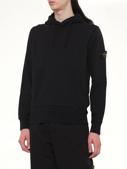 6100062 Cotton Fleece Hoodie in Black