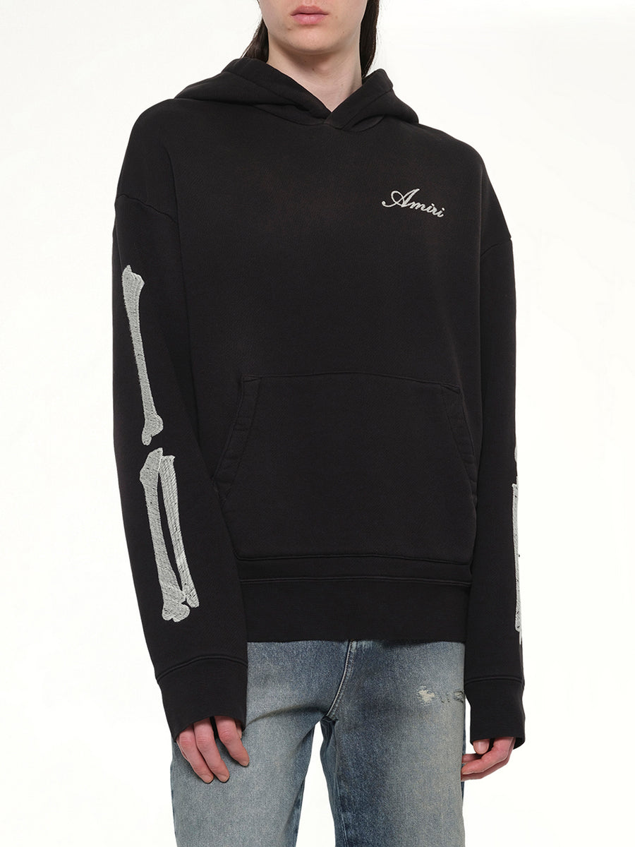 Bones Oversized Hoodie in Black