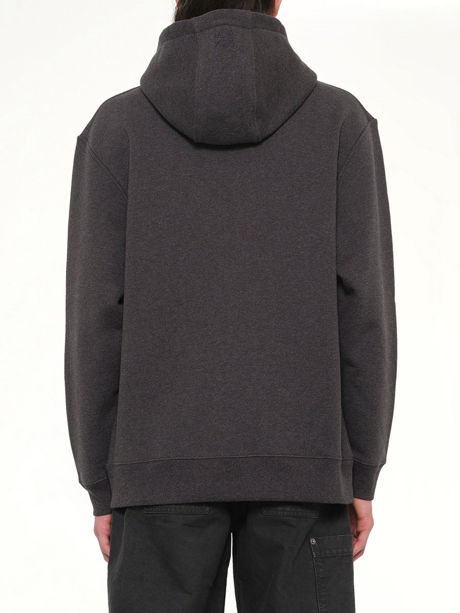 Louis Wain Hoodie in Dark Grey Melange