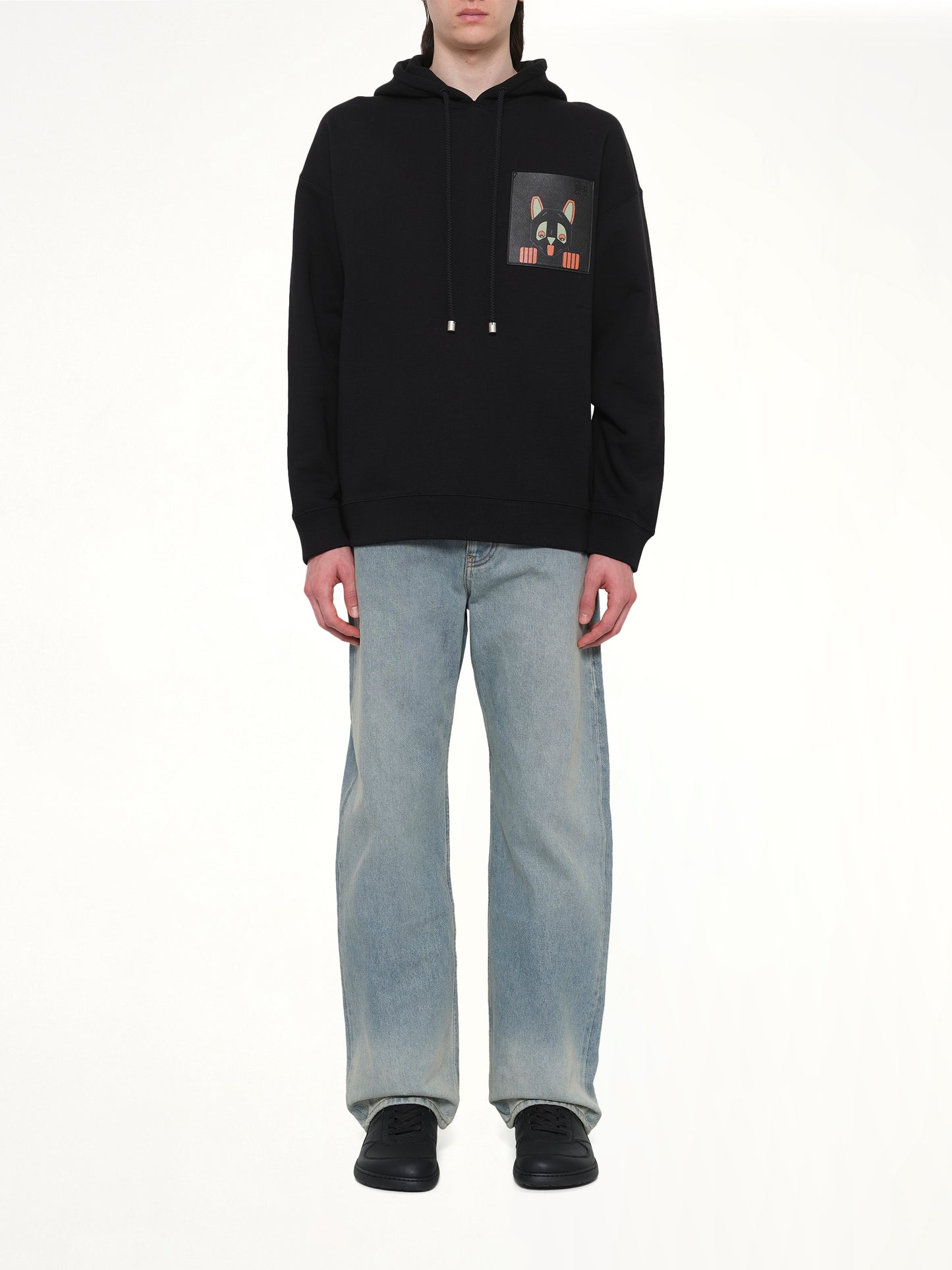 Louis Wain Relaxed Hoodie in Black