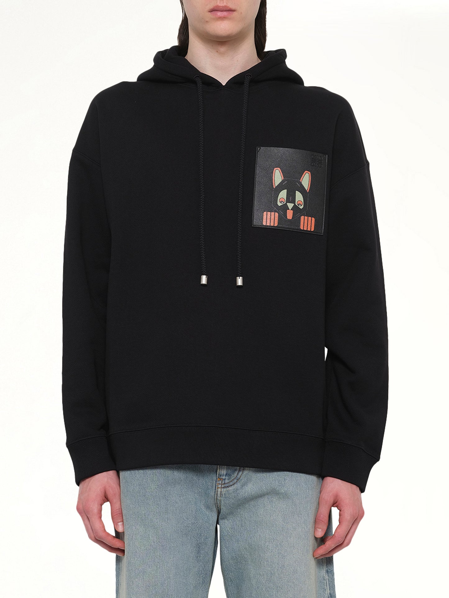 Louis Wain Relaxed Hoodie in Black