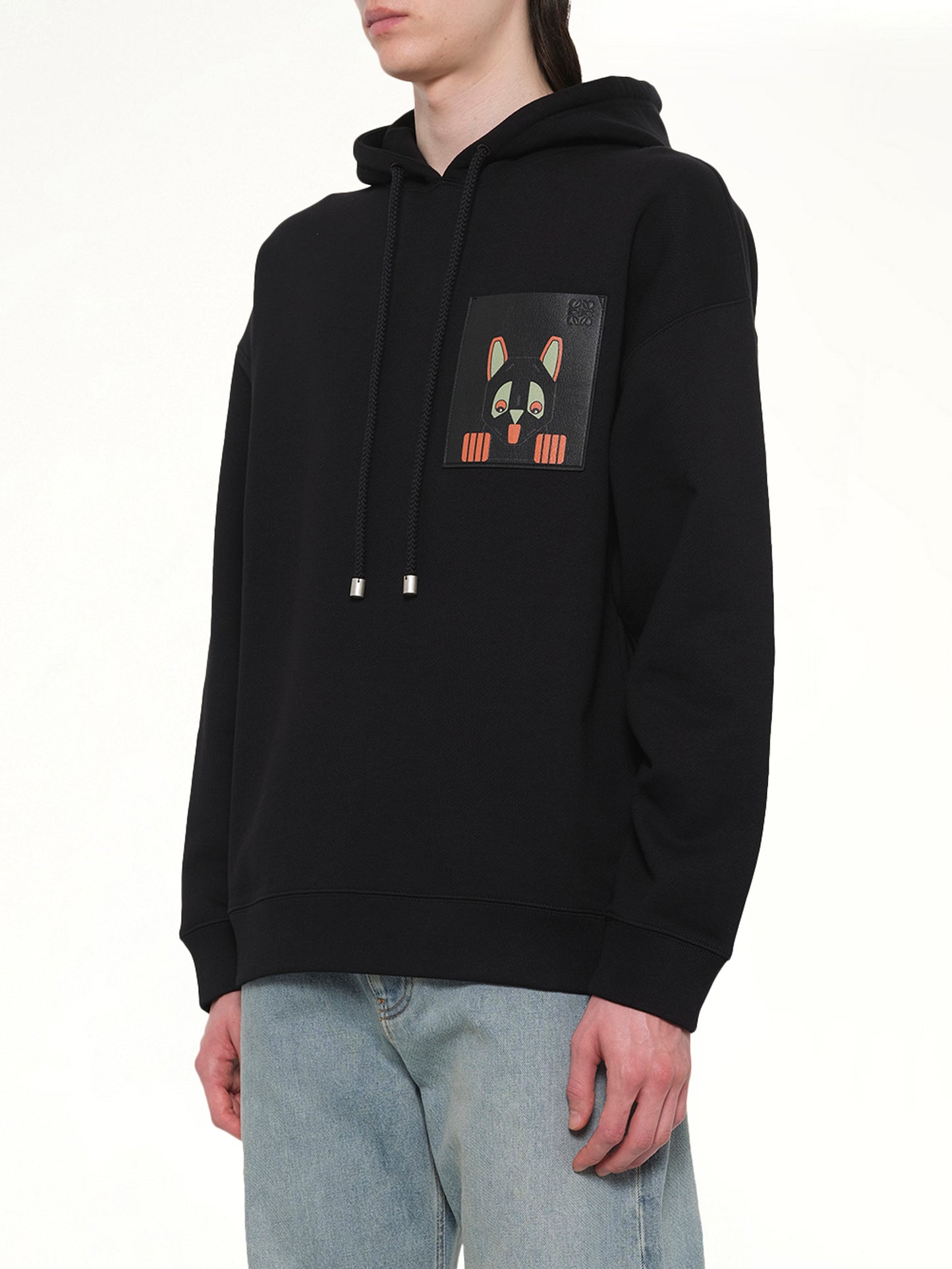 Louis Wain Relaxed Hoodie in Black