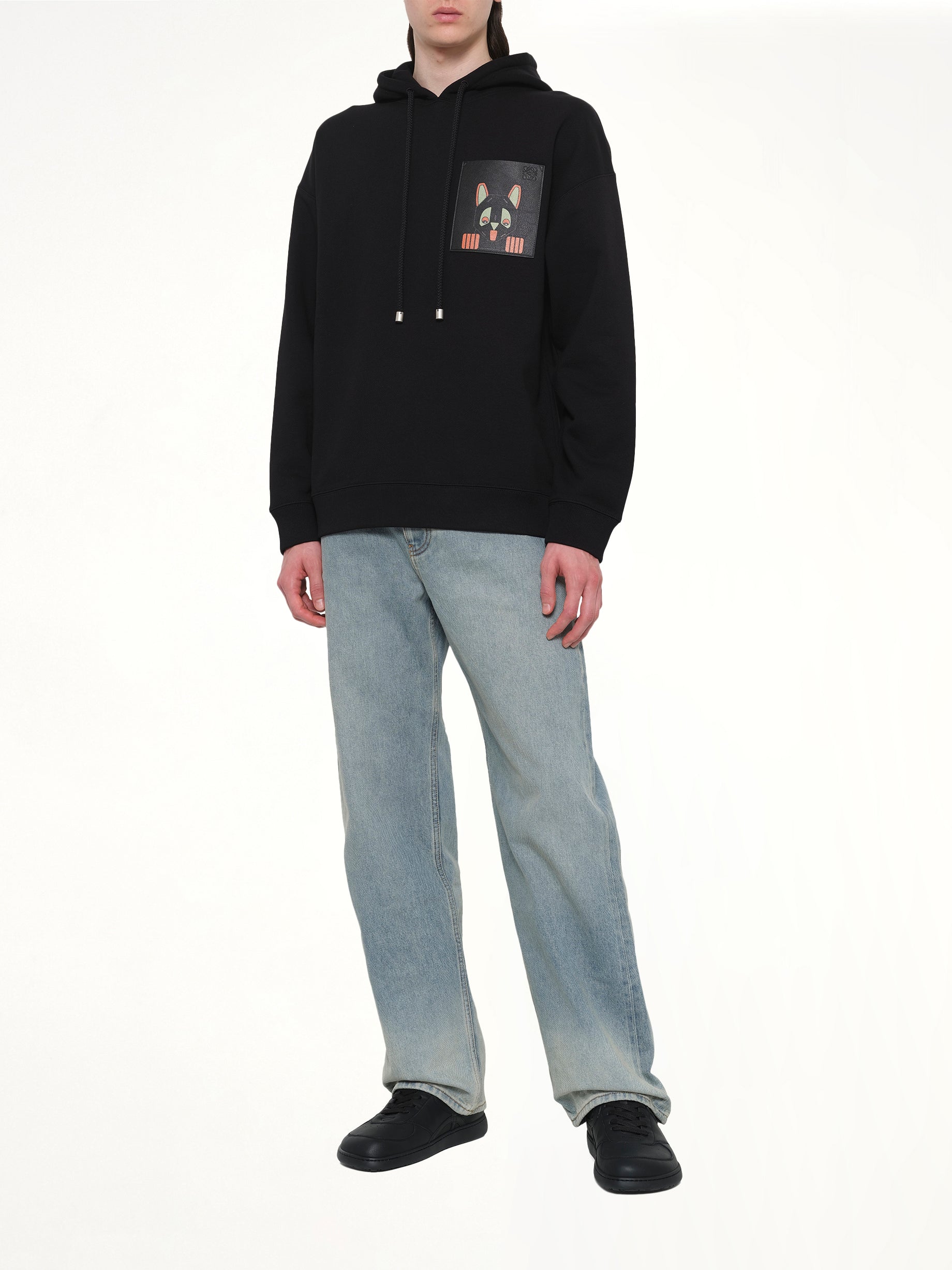 Louis Wain Relaxed Hoodie in Black