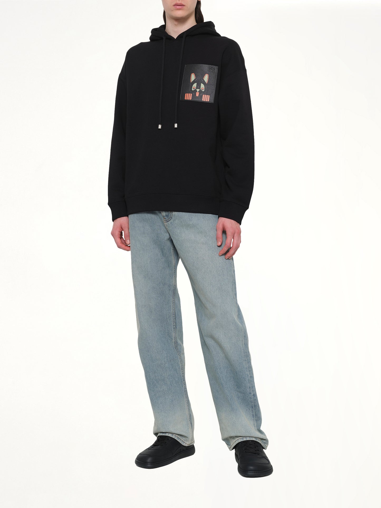 Louis Wain Relaxed Hoodie in Black