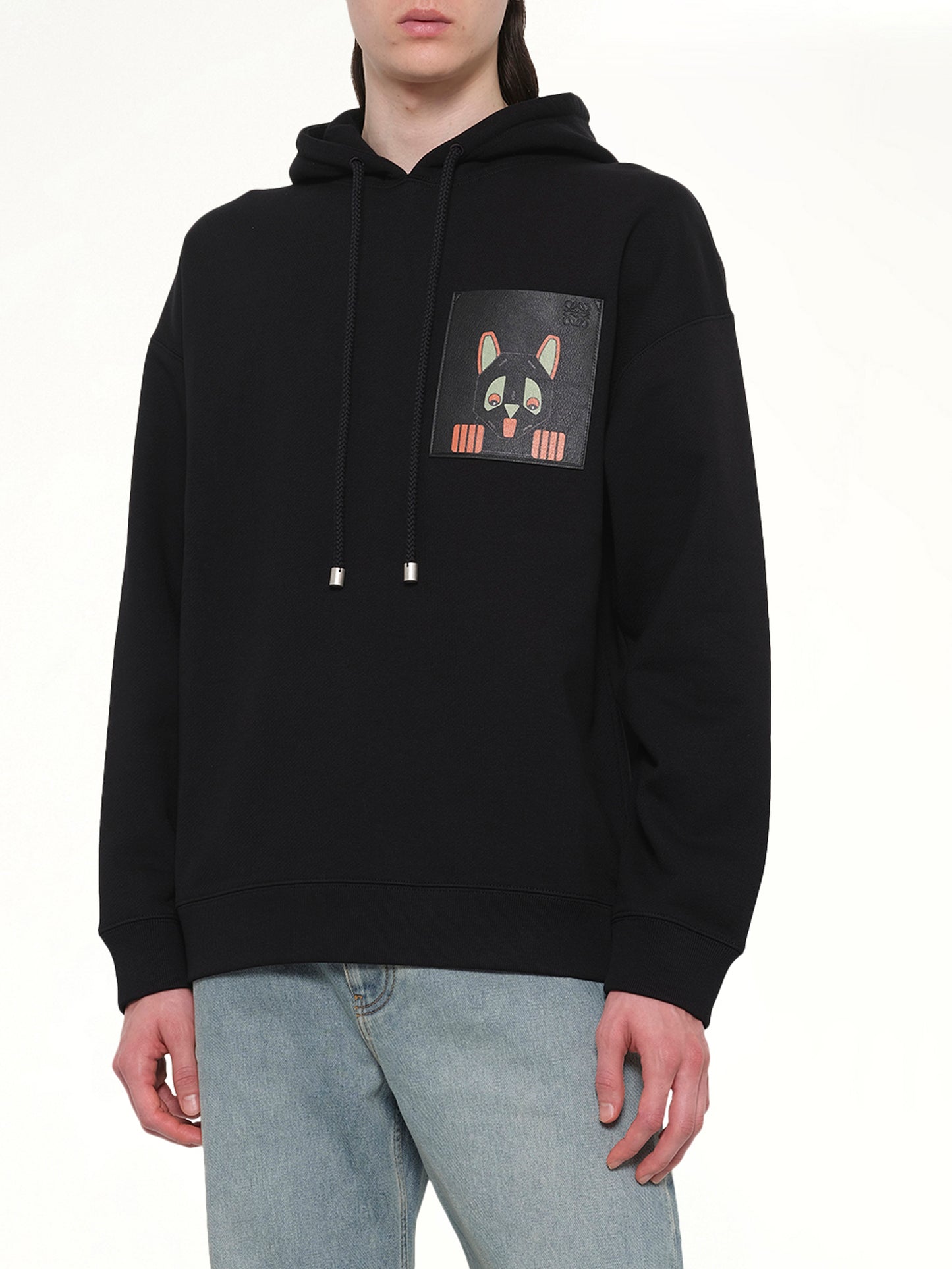 Louis Wain Relaxed Hoodie in Black