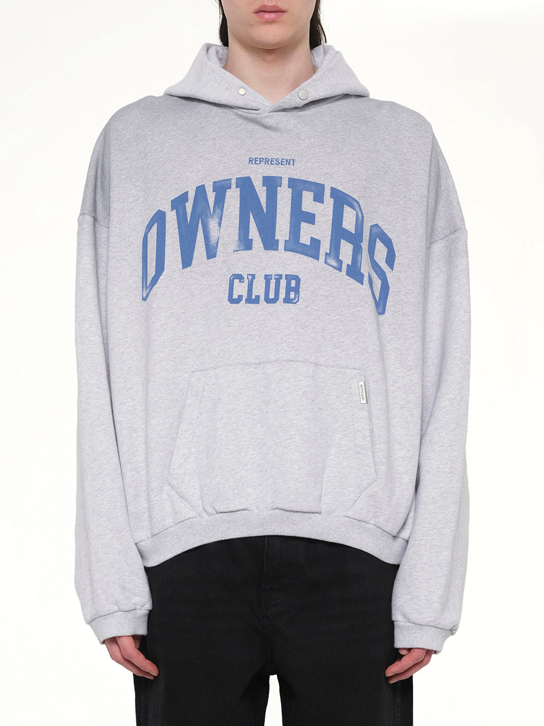 Represent Owners Club Hoodie in Sprayed Ice Grey Marl