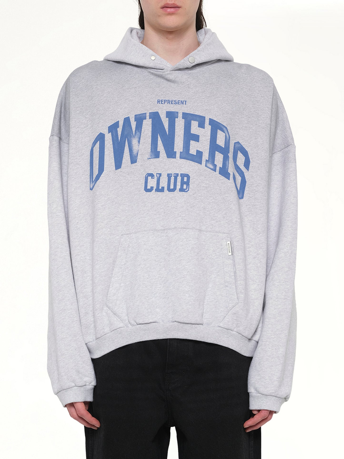 Represent Owners Club Hoodie in Sprayed Ice Grey Marl