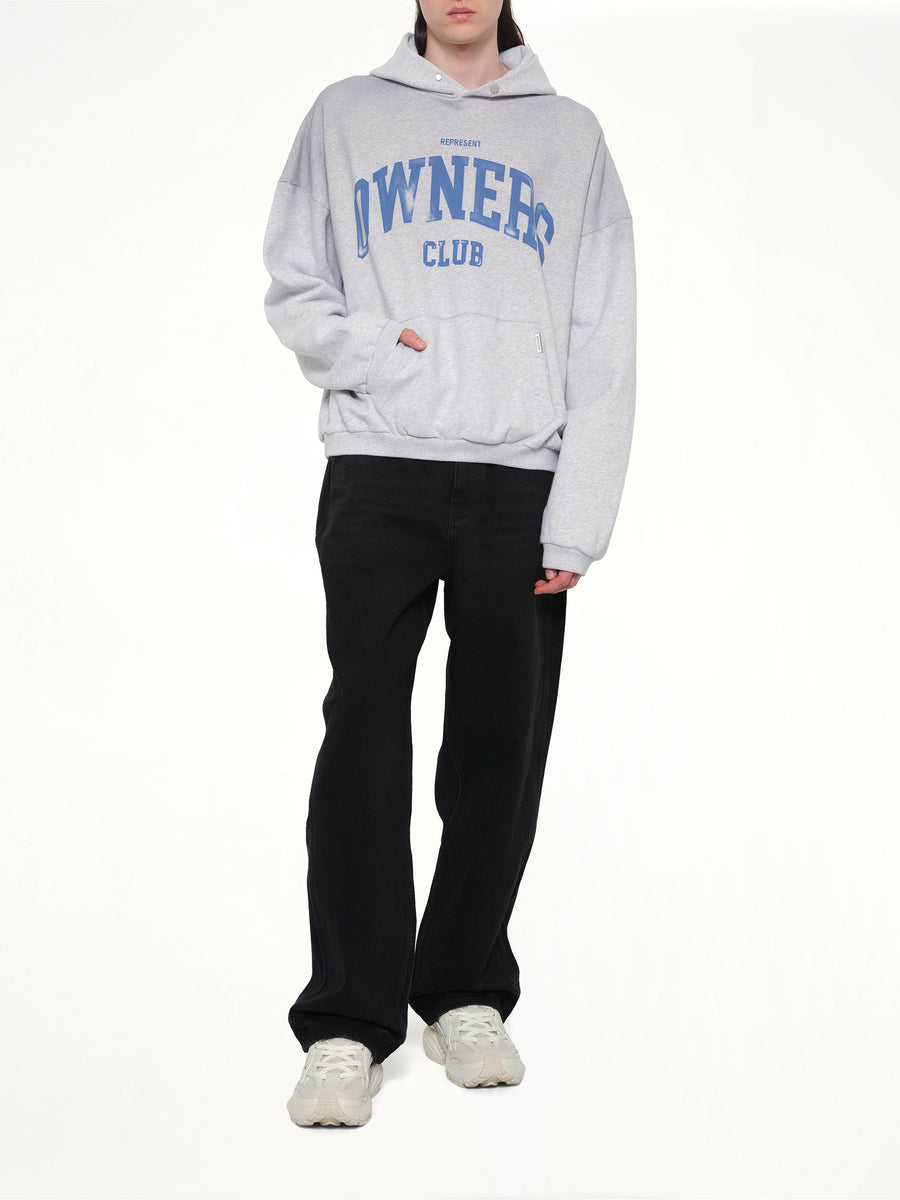 Represent Owners Club Hoodie in Sprayed Ice Grey Marl