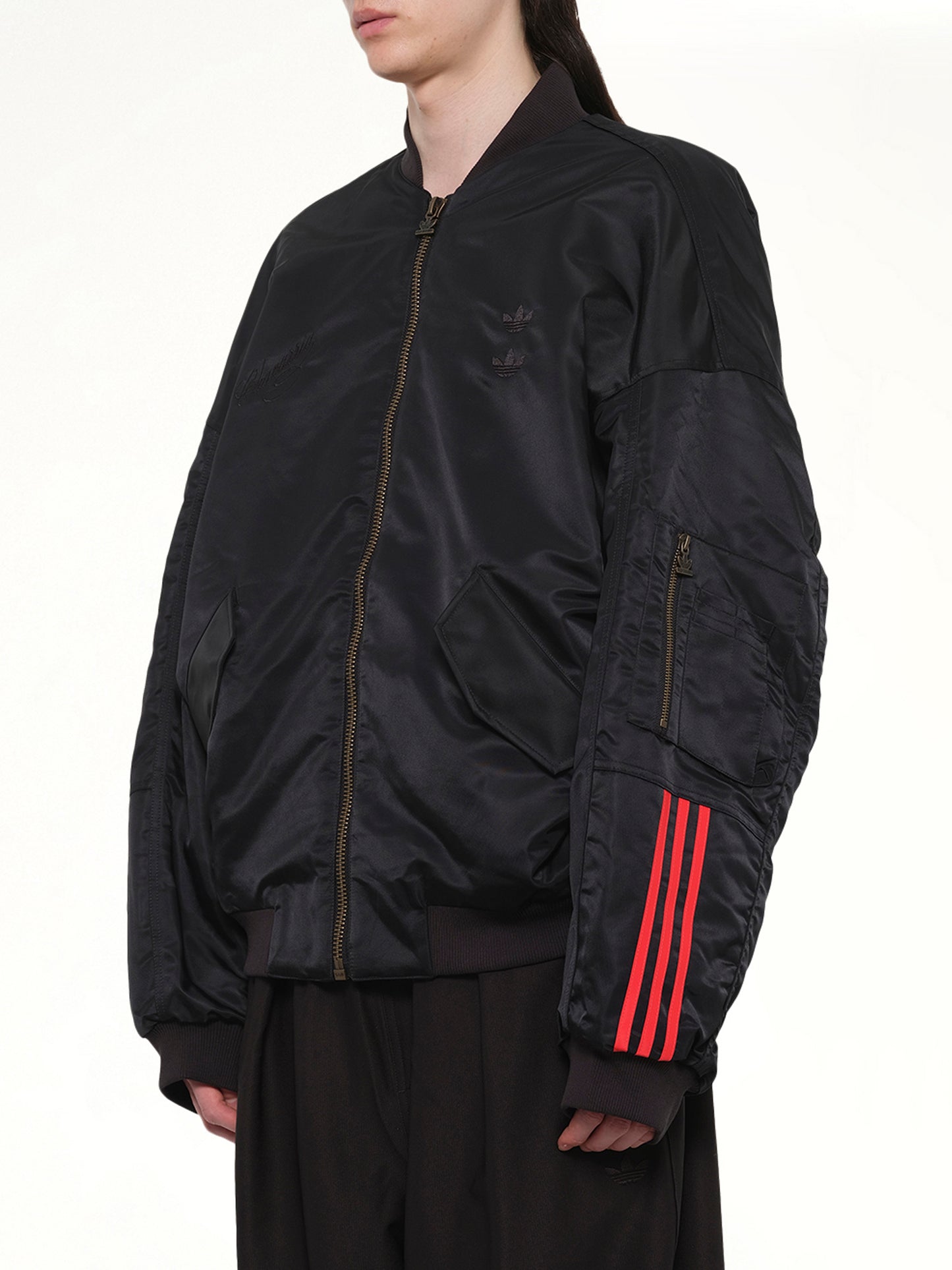 Adidas X Chavarria Satin Bomber Jacket in Black