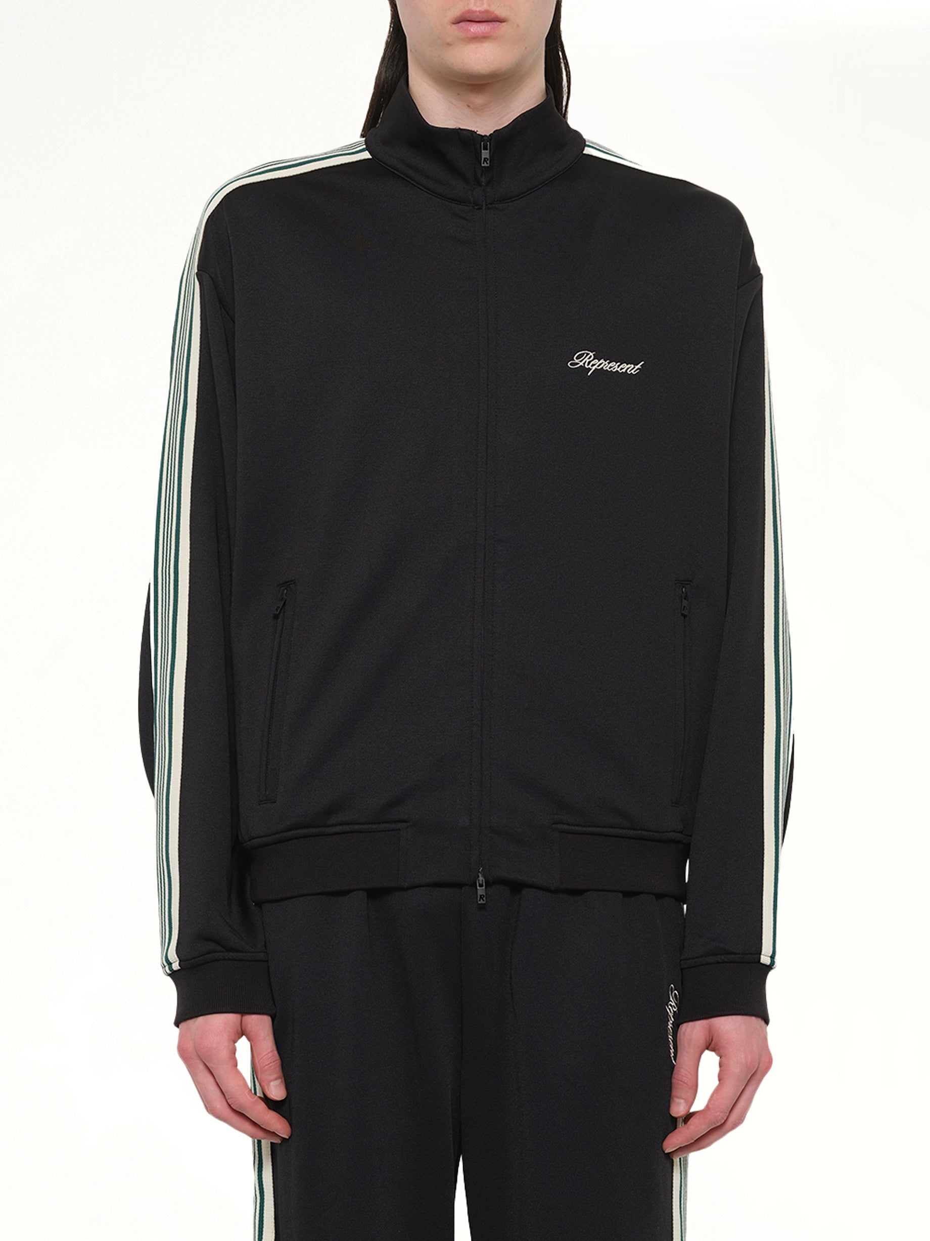 Taped Track Jacket in Jet Black