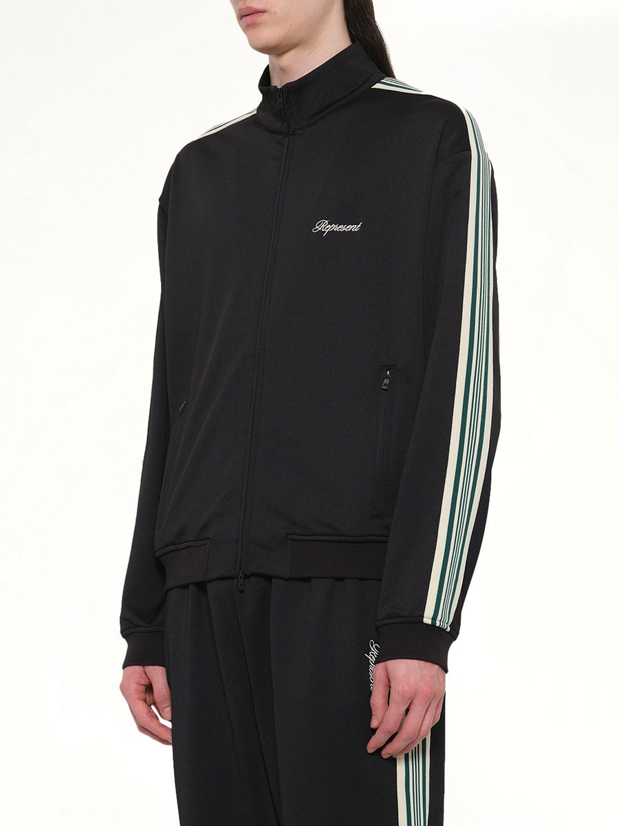 Taped Track Jacket in Jet Black