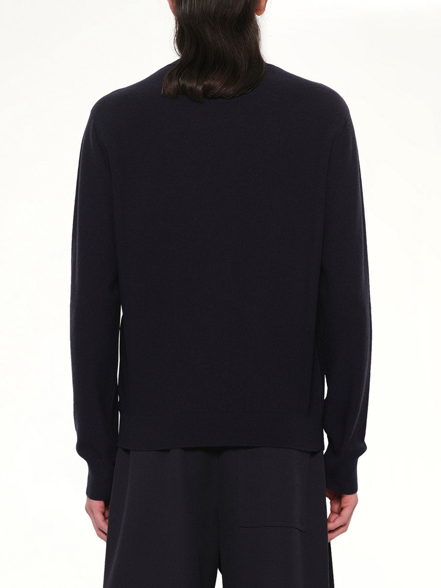 Louis Wain Knit Sweater in Dark Navy Blue