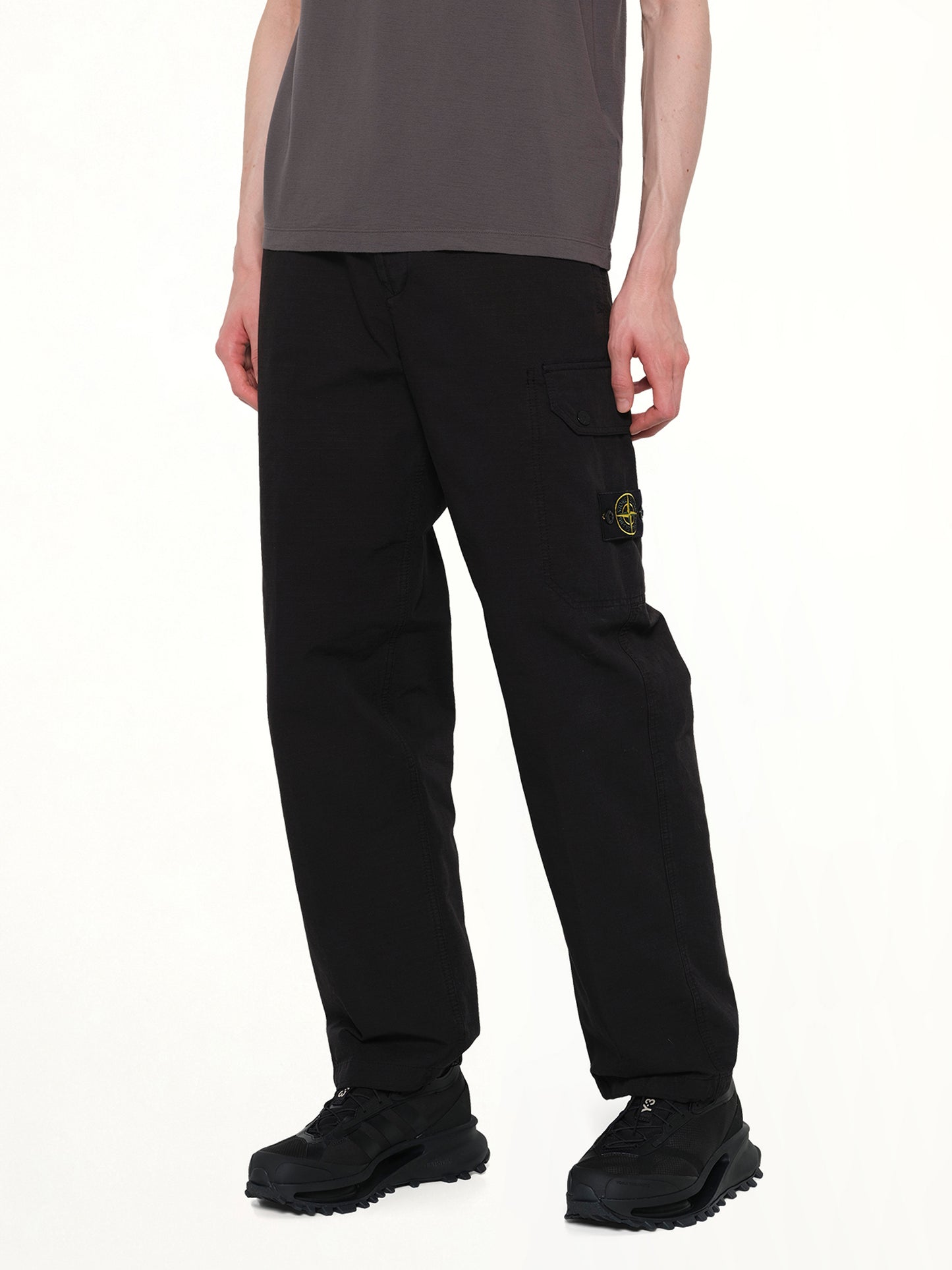 3100011 Organic Cotton Ripstop Trousers in Black