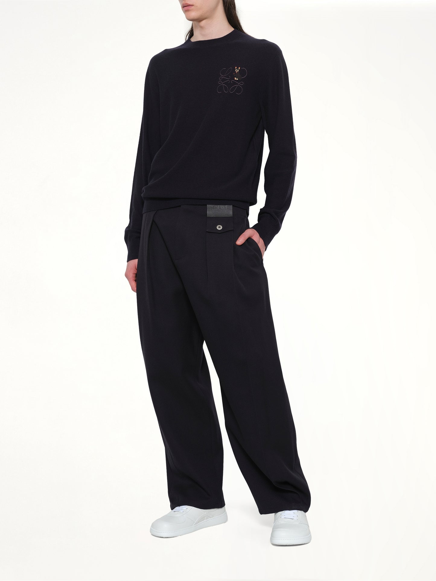 Belted Trouser AF in Dark Navy Blue