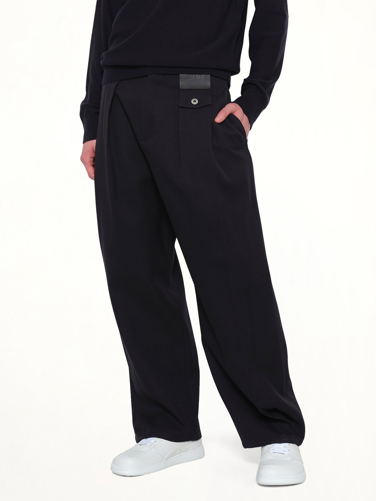Belted Trouser AF in Dark Navy Blue