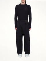 Belted Trouser AF in Dark Navy Blue