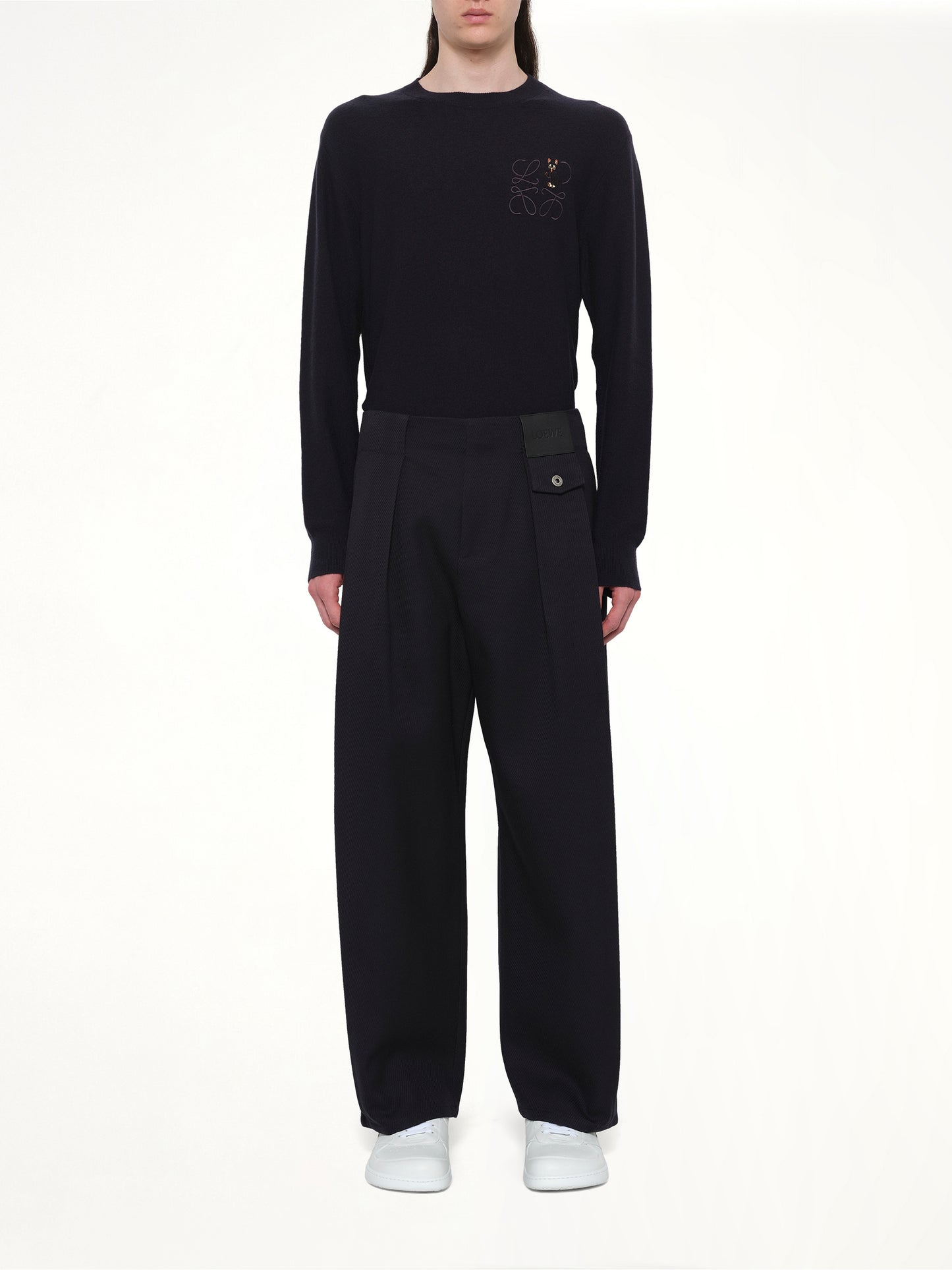 Belted Trouser AF in Dark Navy Blue