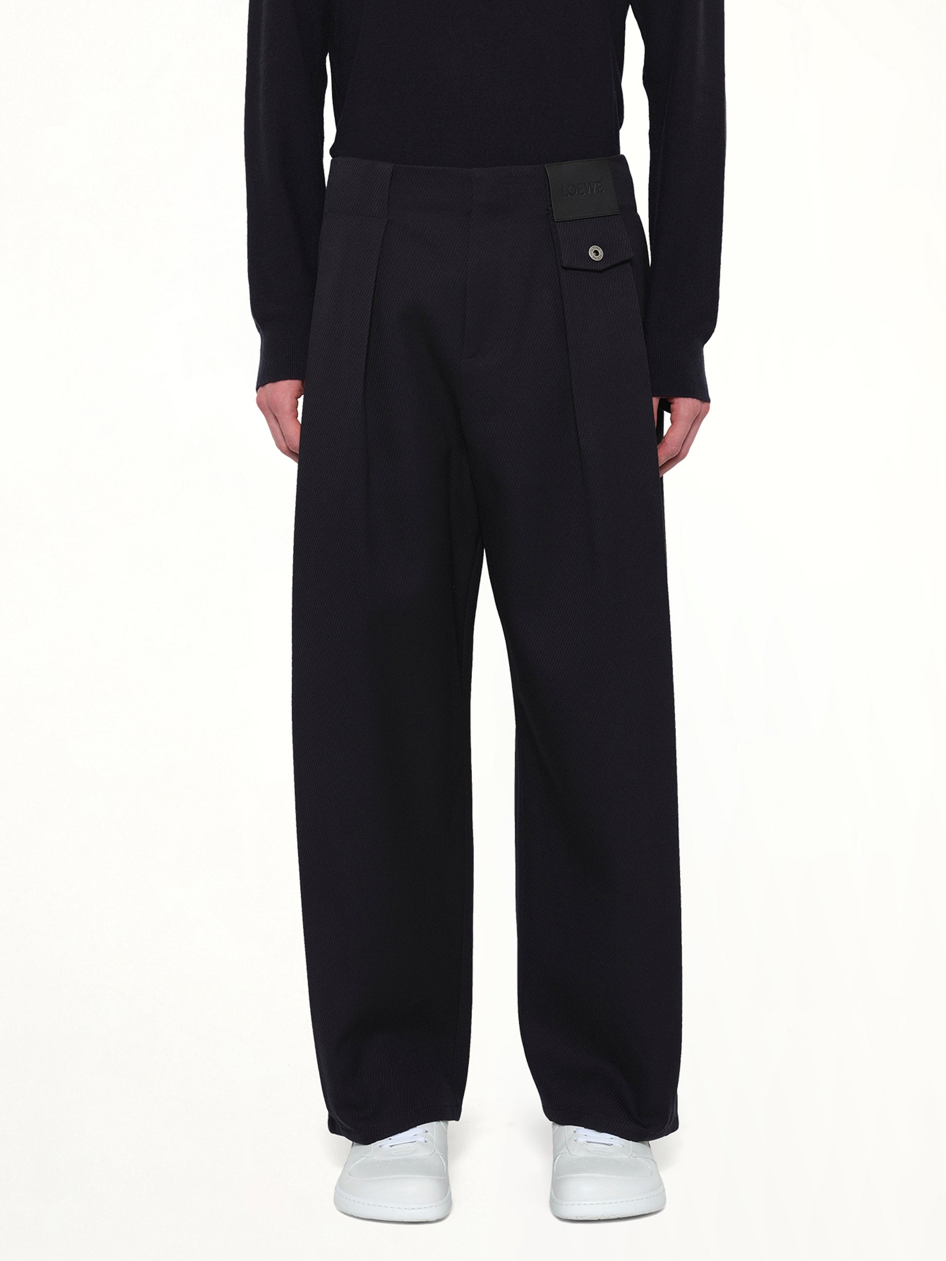Belted Trouser AF in Dark Navy Blue