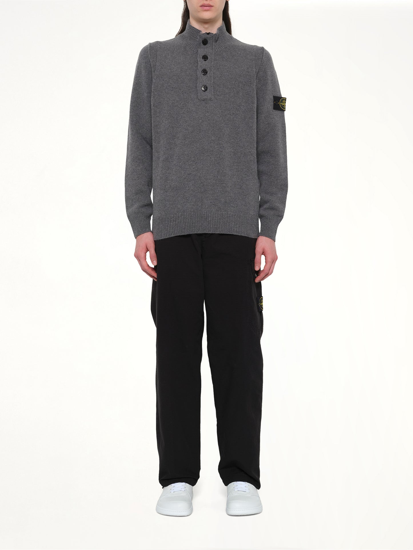 510004 Lambs Wool LS Polo in Cement Melange