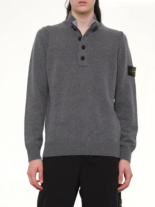 510004 Lambs Wool LS Polo in Cement Melange
