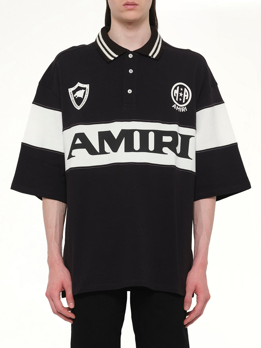 Amiri Sport Oversized Polo in Black