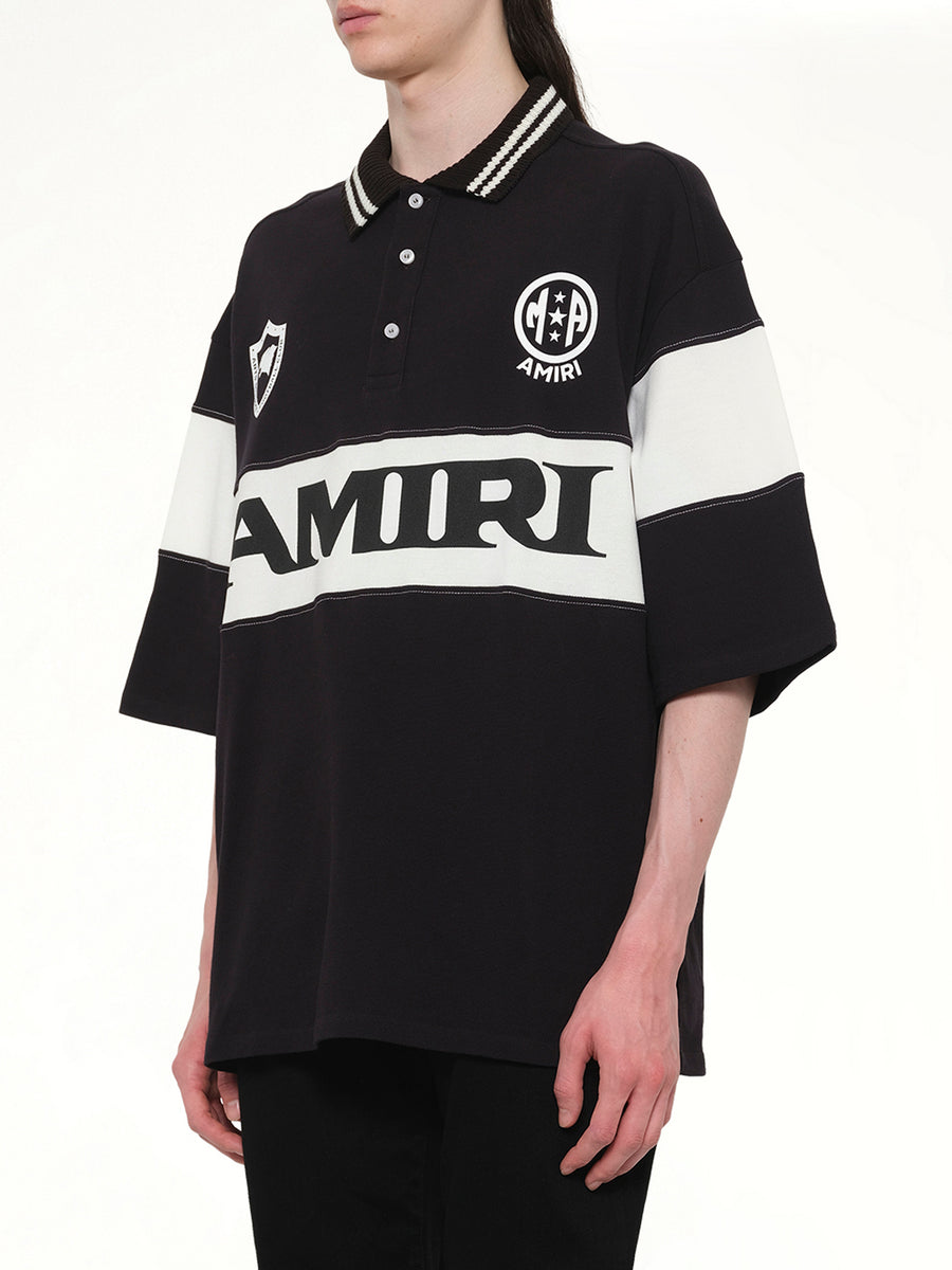 Amiri Sport Oversized Polo in Black
