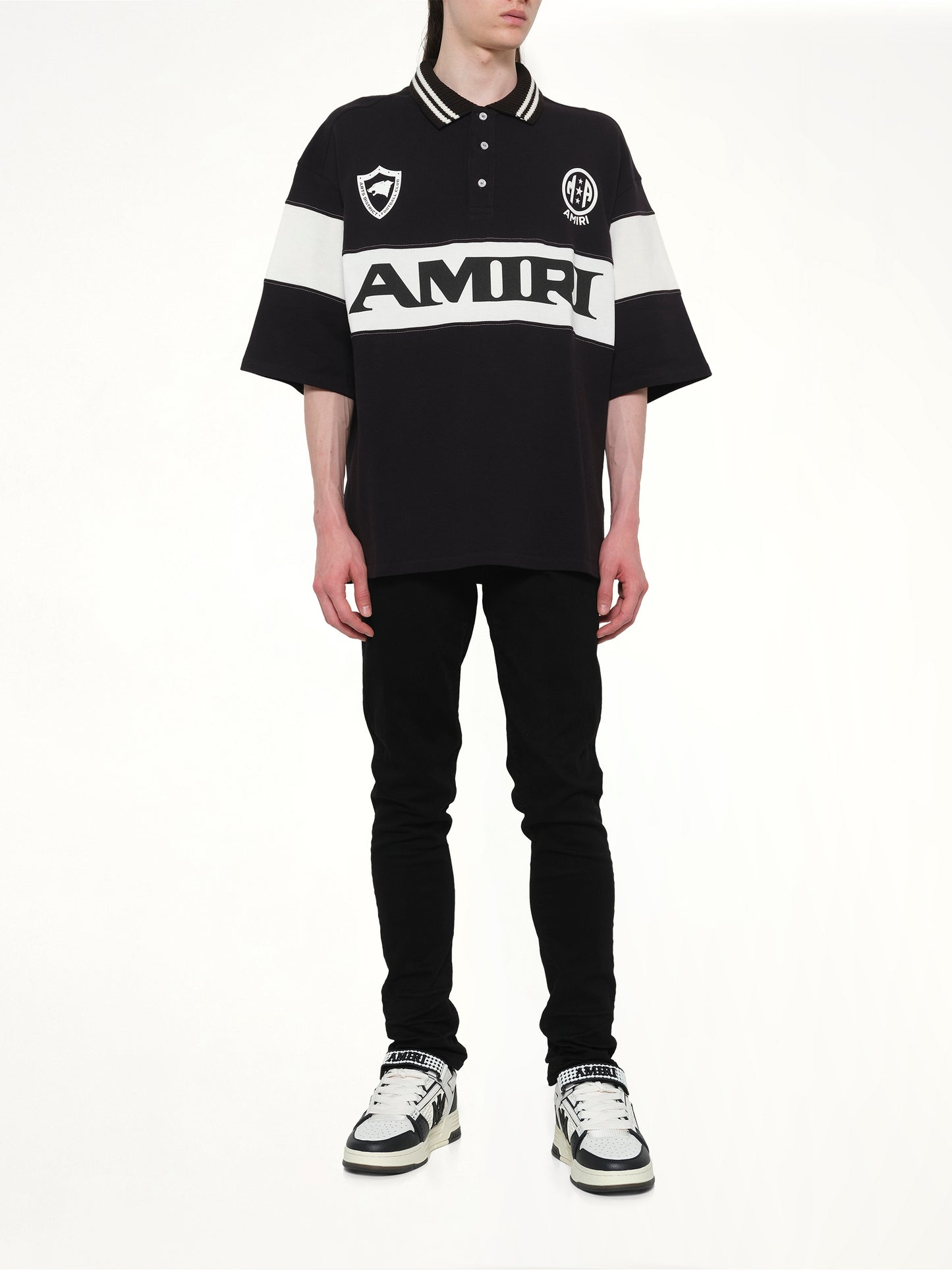 Amiri Sport Oversized Polo in Black