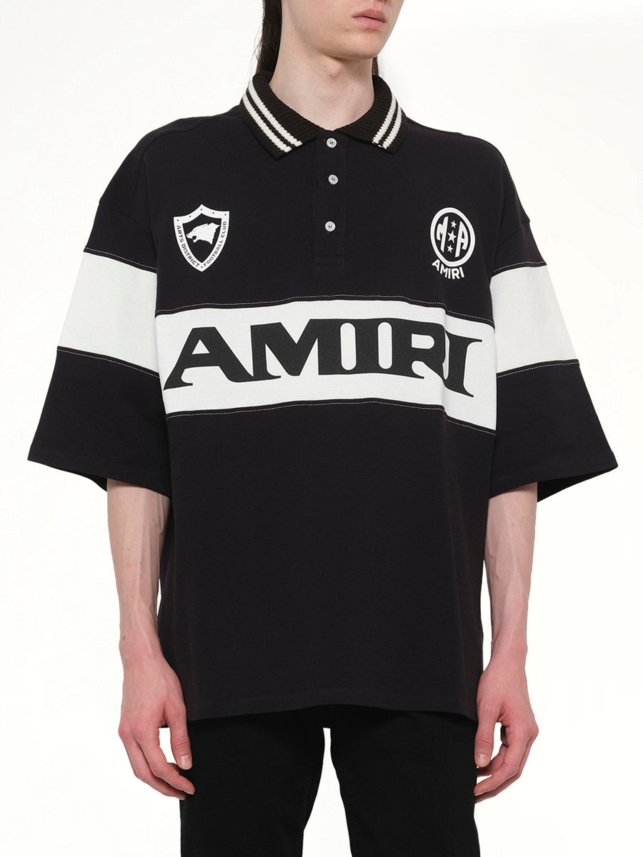 Amiri Sport Oversized Polo in Black