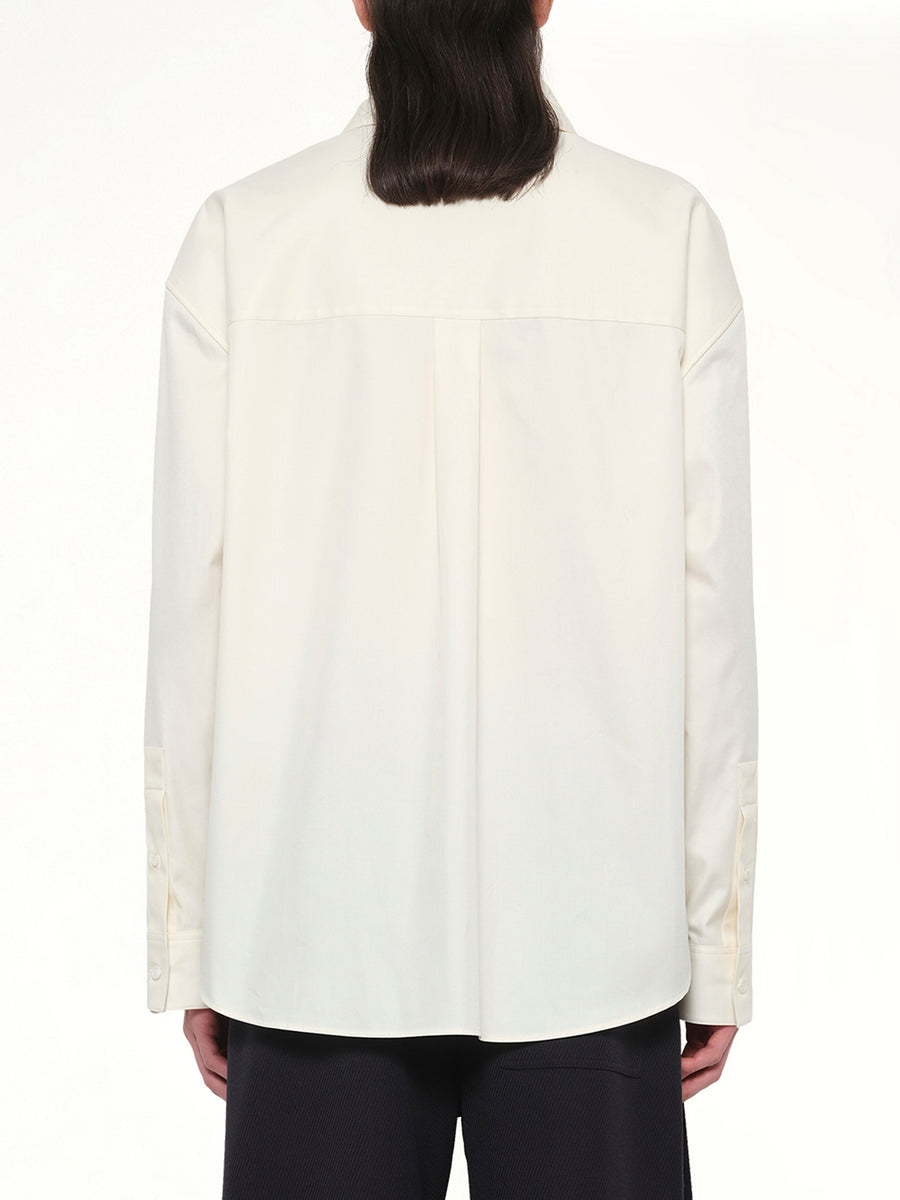 Anagram Embroidered Shirt in Ecru