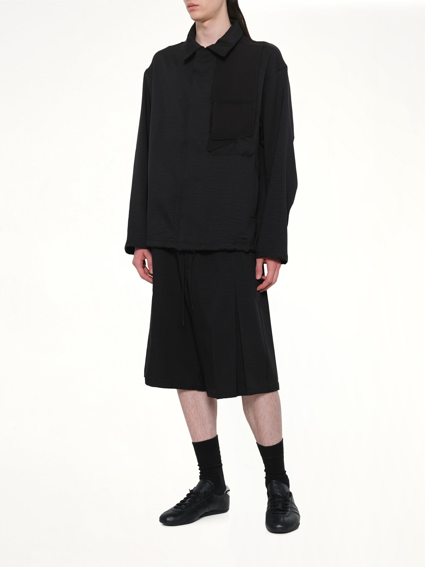 Pleated Shorts in Black