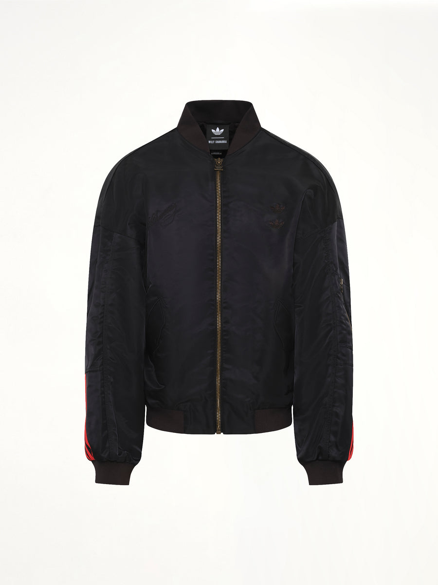 Adidas X Chavarria Satin Bomber Jacket in Black