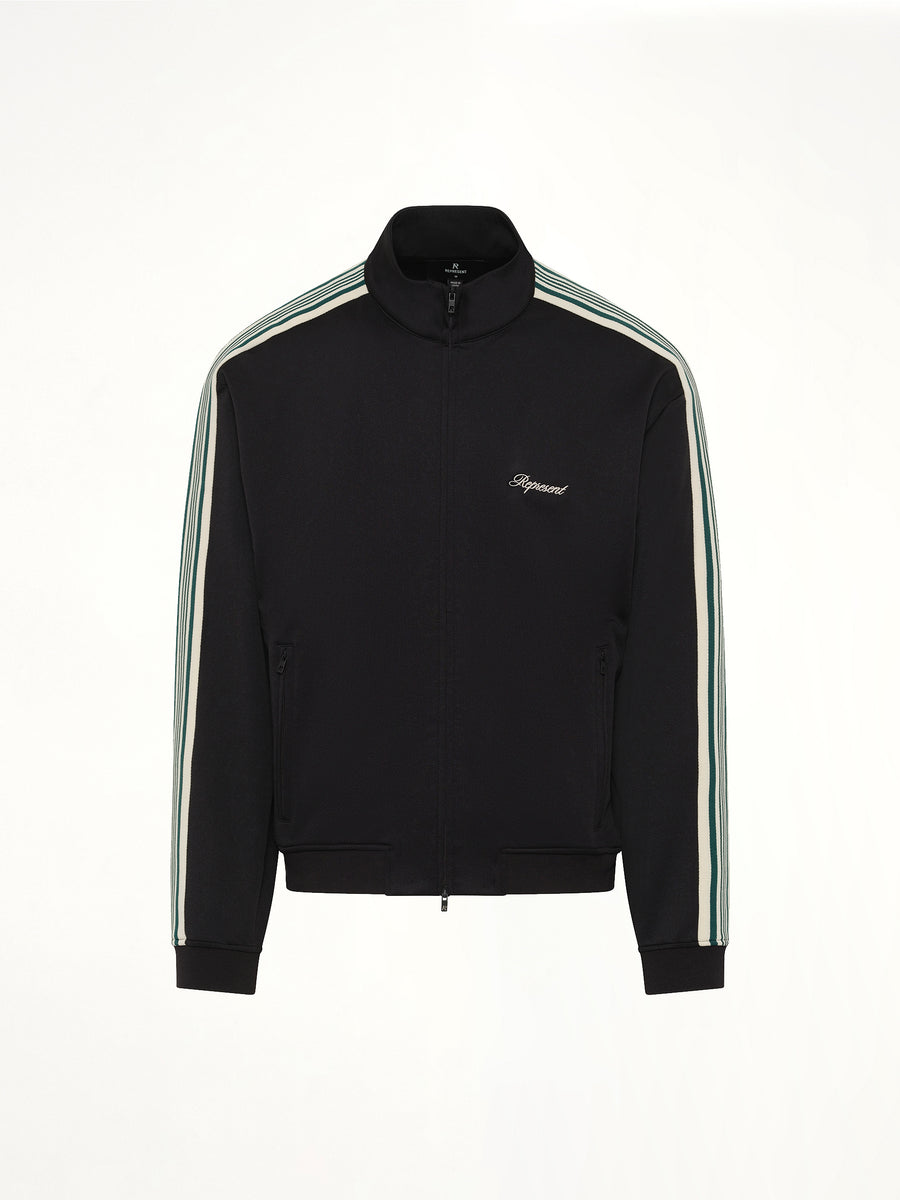 Taped Track Jacket in Jet Black