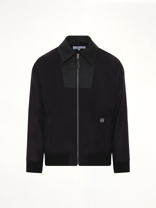 Wool Traksuit Jacket in Navy/Grey