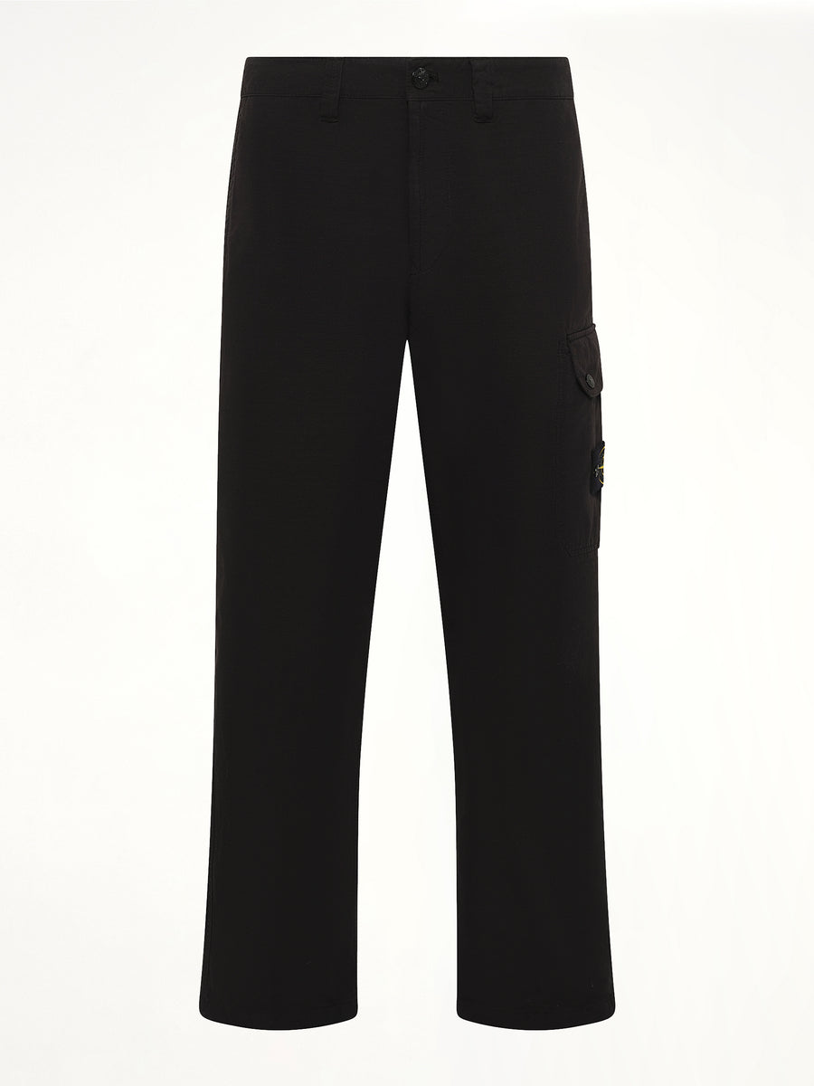 3100011 Organic Cotton Ripstop Trousers in Black
