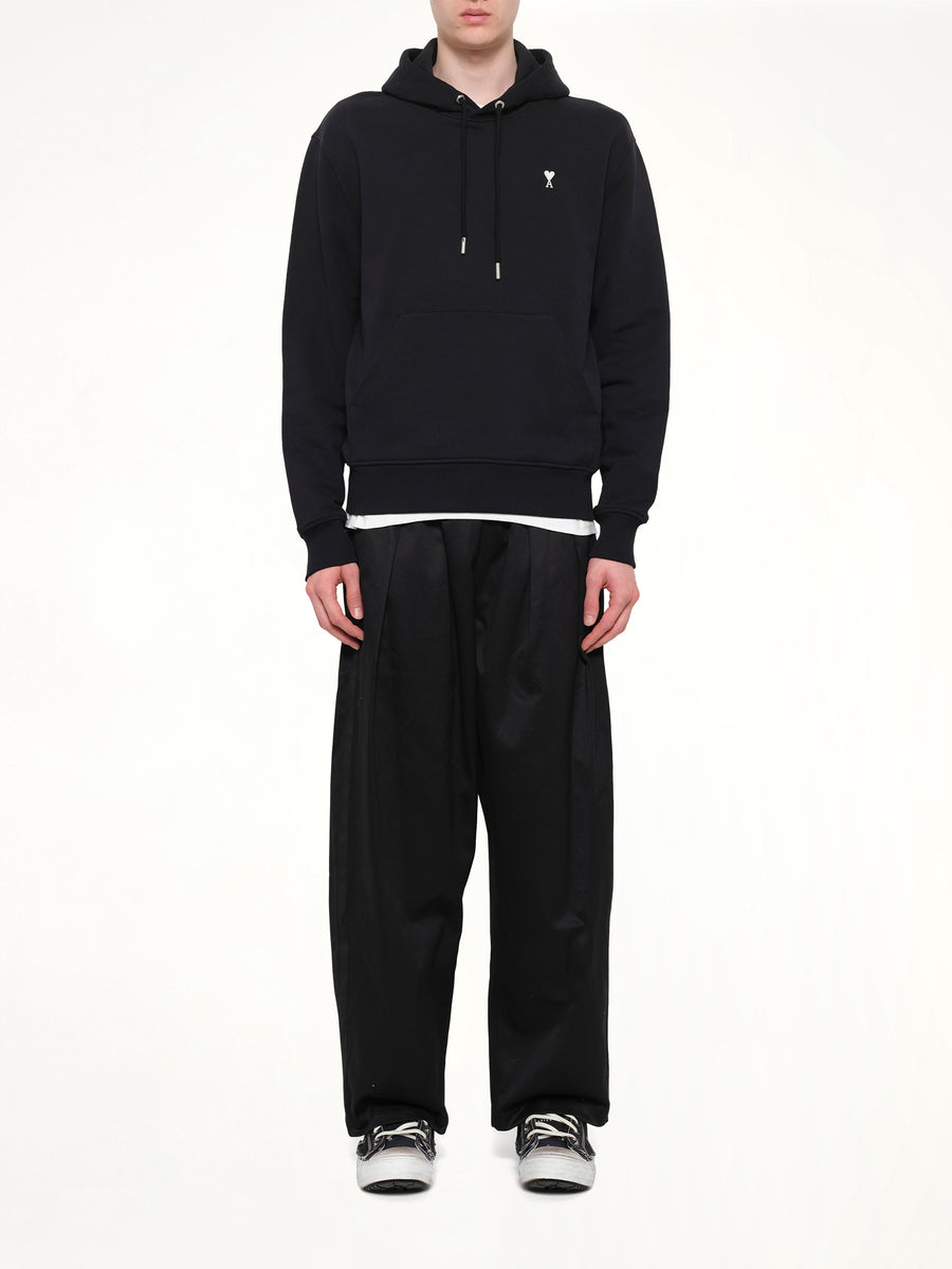 Contrasted Ami De Coeur Hoodie in Black